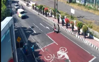 kondisi Lalu lintas simpang empat Alun -Alun Kota Kediri (ist)