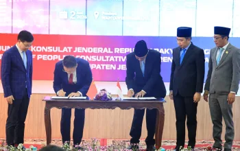 Kopi Khas Jember Dilirik Tiongkok Melalui Penjajakan Sister City Penandatanganan berita acara kerja sama sister city Pemkab Jember dan delegasi Kota Jinhua, Rabu (3/6/2026). (Foto: Istimewa)