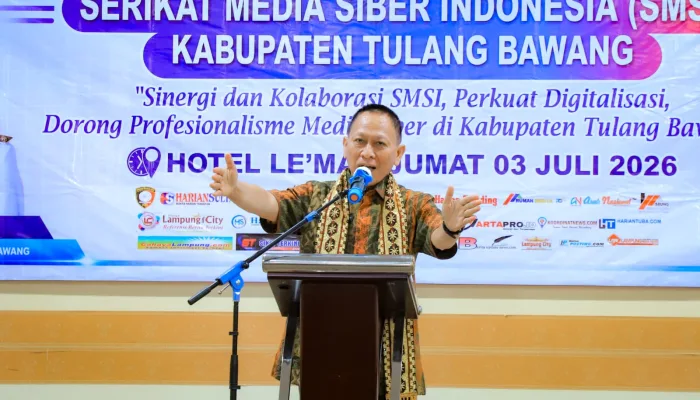Buka Muskab 1 SMSI Tulang Bawang, Bupati Qudrotul Ikhwan: Media Mitra Strategis Penyampaian Informasi