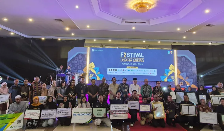 Festival Kemudahan dan Pelindung Usaha Mikro Kabupaten Jember 2026 di New Sari Utama, Selasa (21/7/2026). (Foto: Dok/Humas BPJS Ketenagakerjaan Cabang Jember)