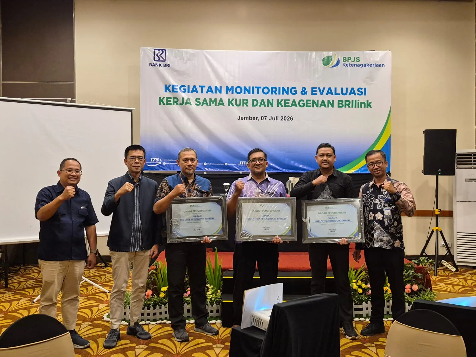 Rangkaian Rakor BPJS Ketenagakerjaan Cabang Jember dan BRI Jember, Selasa (7/7/2026). (Foto: Dok/Humas BPJS Ketenagakerjaan Cabang Jember)